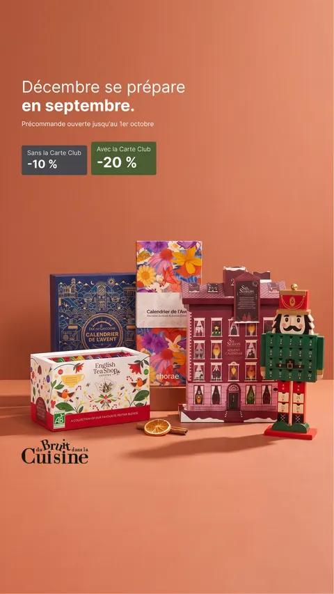 Advent calendar pre-sale ad for Du Bruit Dans La Cuisine, 9:16 format