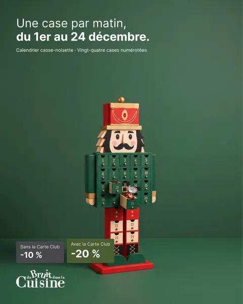 Advent calendar pre-sale ad for Du Bruit Dans La Cuisine, 4:5 format