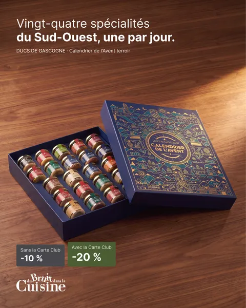 Advent calendar pre-sale ad for Du Bruit Dans La Cuisine, 4:5 format