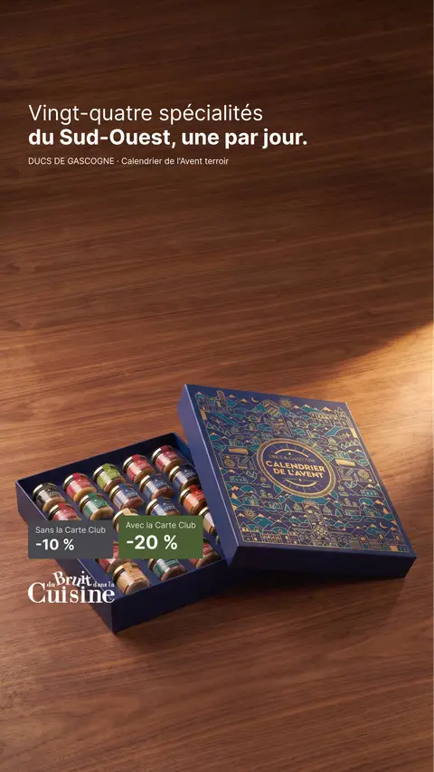 Advent calendar pre-sale ad for Du Bruit Dans La Cuisine, 9:16 format