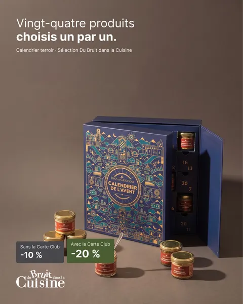 Advent calendar pre-sale ad for Du Bruit Dans La Cuisine, 4:5 format