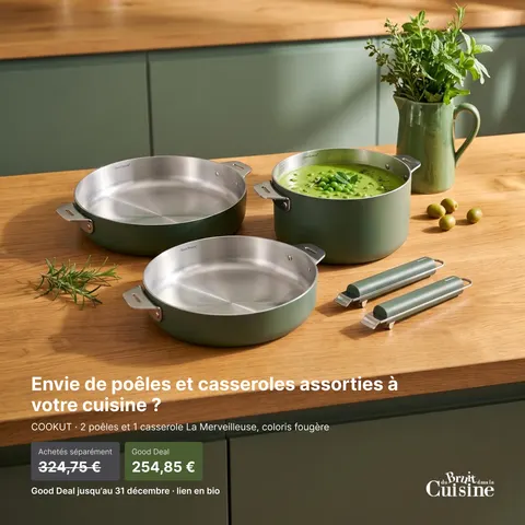 Good Deal cookware offer ad for Du Bruit Dans La Cuisine, 1:1 format