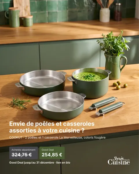 Good Deal cookware offer ad for Du Bruit Dans La Cuisine, 4:5 format