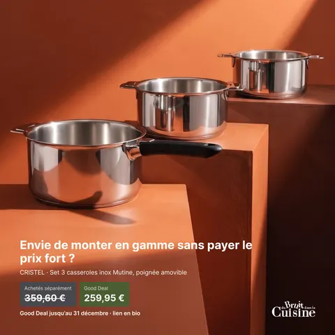 Good Deal cookware offer ad for Du Bruit Dans La Cuisine, 1:1 format
