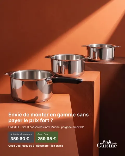 Good Deal cookware offer ad for Du Bruit Dans La Cuisine, 4:5 format
